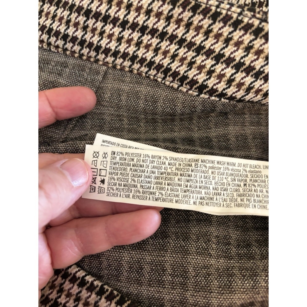 Forever 21 Men 36 Tan Black Cream Houndstooth Cargo-Inspired Knit Pants Straight - Picture 5 of 12